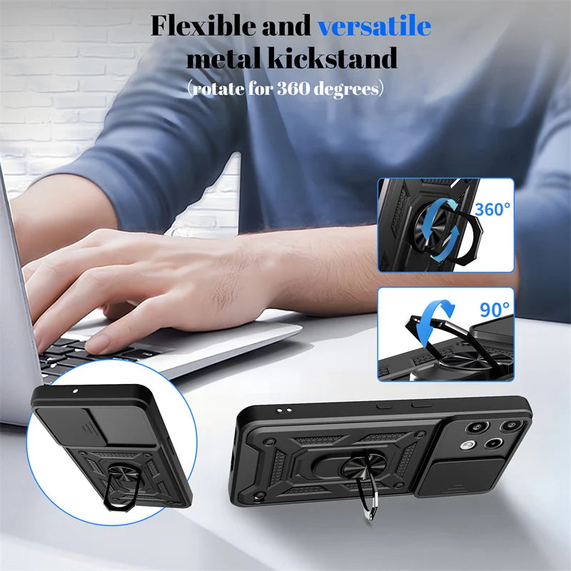 Kickstand Armor Phone Case For Nothing Phone 3a Lite Cover Lens Protection With Ring Magnetic Holder Coque Fundas