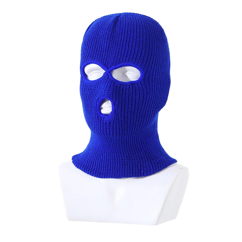 Ski Mask 3 Hole Knitted Hat Balaclava for Women Men Outdoor Cycling Beanies Halloween Party