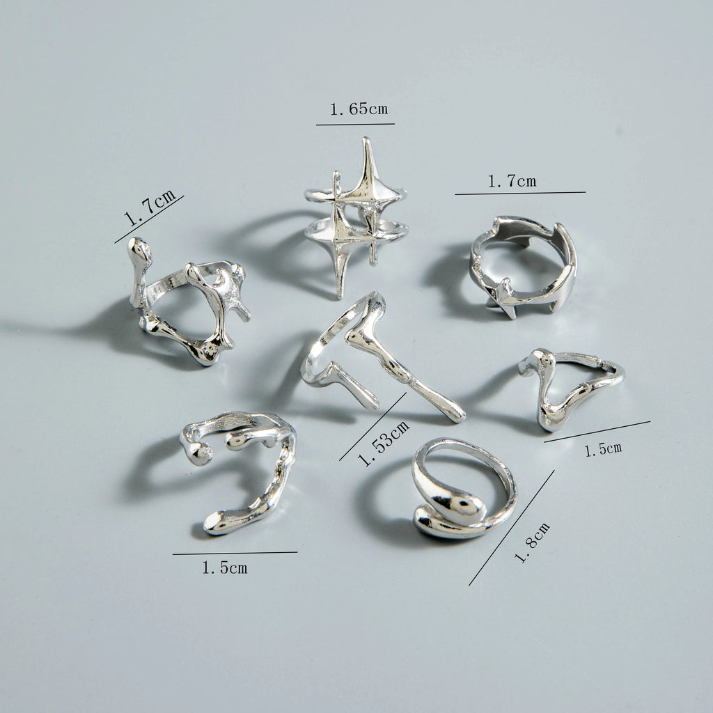 Docona Fashion Elegant Stacking Gold Colour Rings Geometric Design Ring Set Accessories Daily Festival Party Gifts 27910
