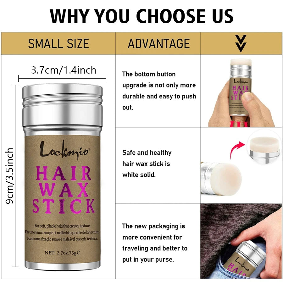 Baby Bangs Styling Gel Hair Pomade Edge Control Wax for Wig Women 24 HRS
