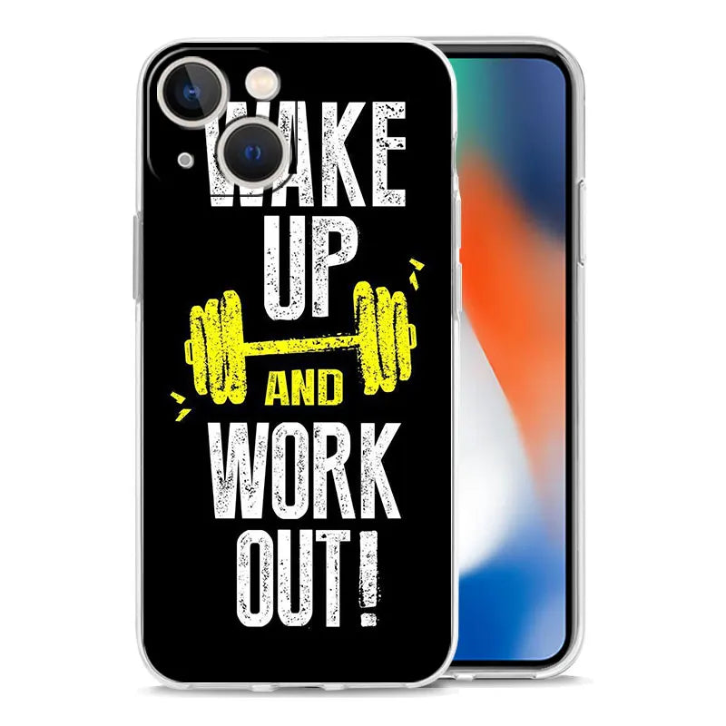 Gym Fitness Bodybuilding Phone Case For iPhone 11 Cases iPhone 15 12 13 14 16 Pro Max X XR XS 14 15 Plus 16Pro iPhone16 Cover