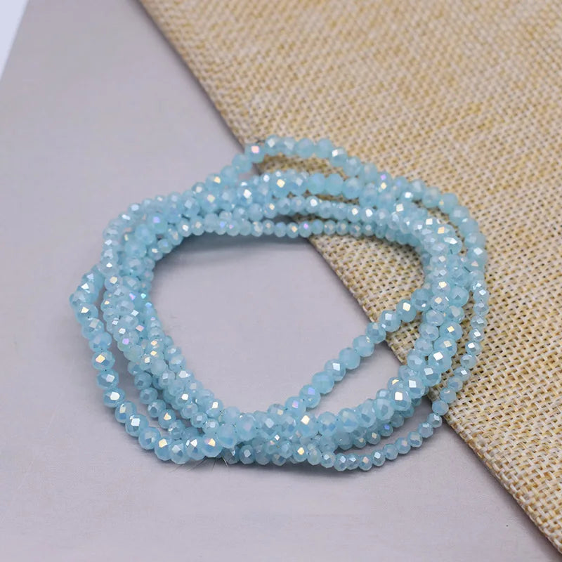 1 2 3 4mm Rose Red Dyeing Rondelle Crystal Glass Beads Flat Faceted Loose Spacer Glass Beads for Jewelry Making Jewelry DIY