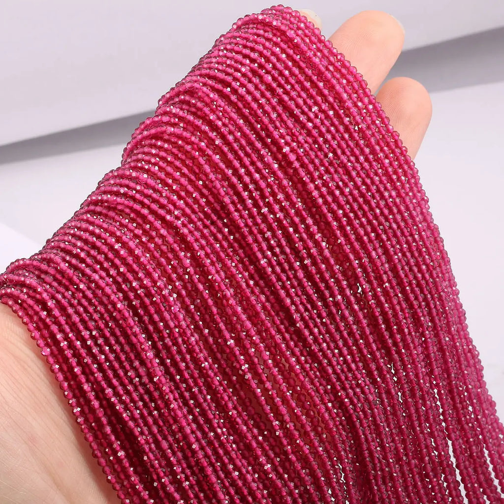 5 Strands 2mm 3mm Natural Stone Small Beads Hydro Round Faceted Crystal Spacer Glass Beads Bracelet DIY Jewelry Making Necklace