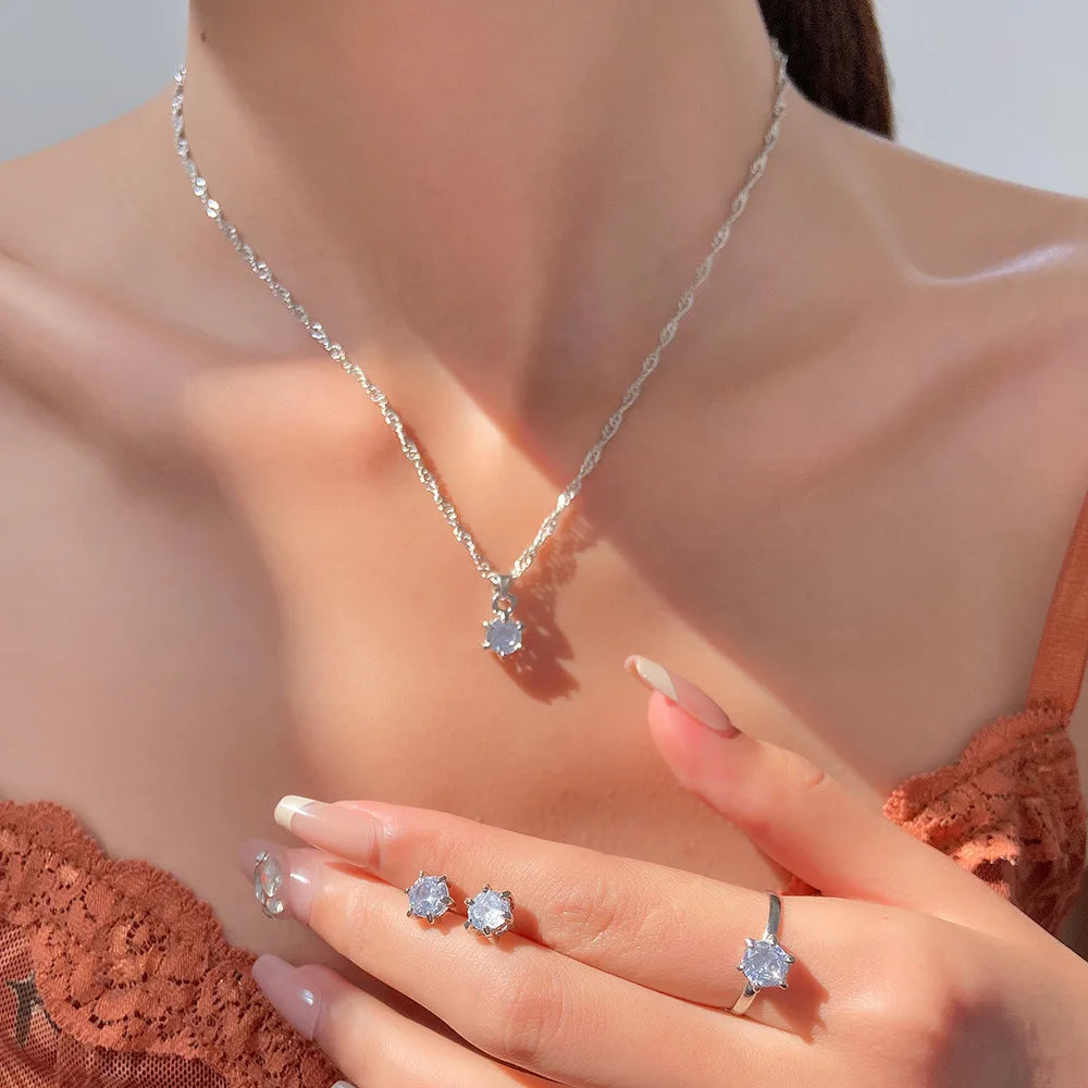 5Pcs Elegant Crystal Jewelry Set
