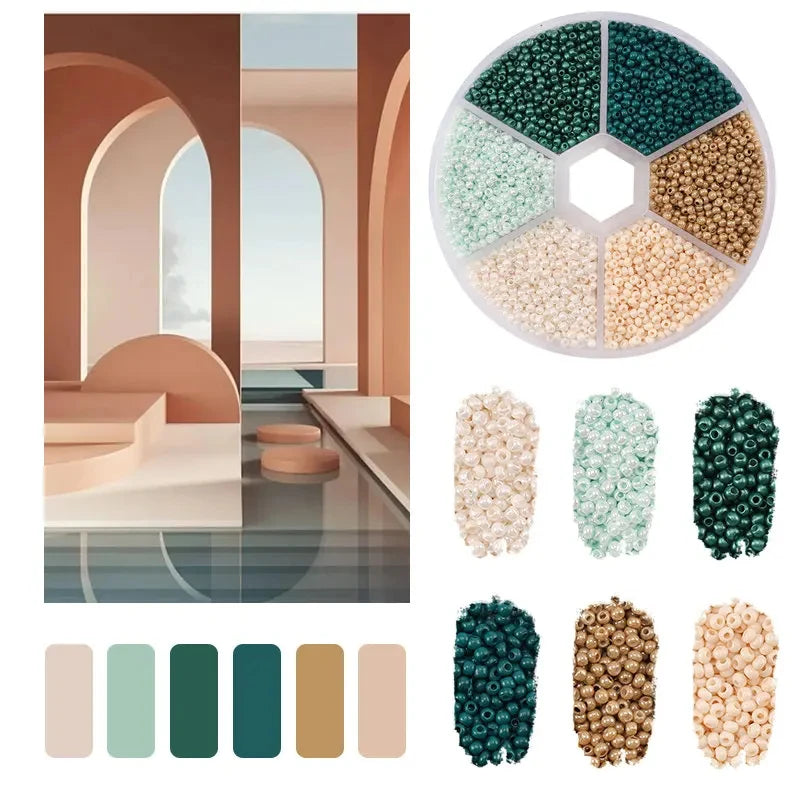2mm Glass Seed Beads Kit Bracelet Making Kit Small Beads Assortment Colors Craft Loose Beads for Jewelry Making DIY Art Crafts