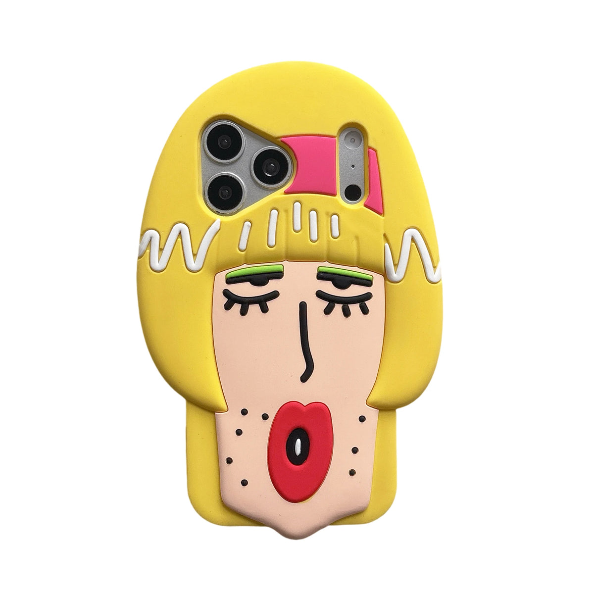 3D Cartoon Cute Plain Woman Phone Case for iPhone 17 Pro Max 16 15 14 13 Back Cover Gift