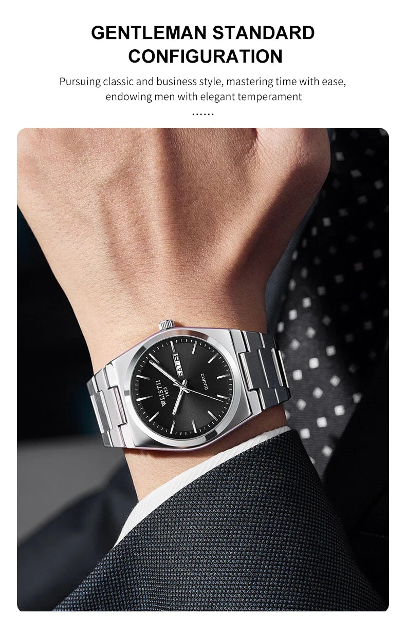 Man Watch Quartz Watch Luxury Waterproof Luminous Date Week Stainless Steel Men's Watch Male Relógios Masculino Reloj Hombre