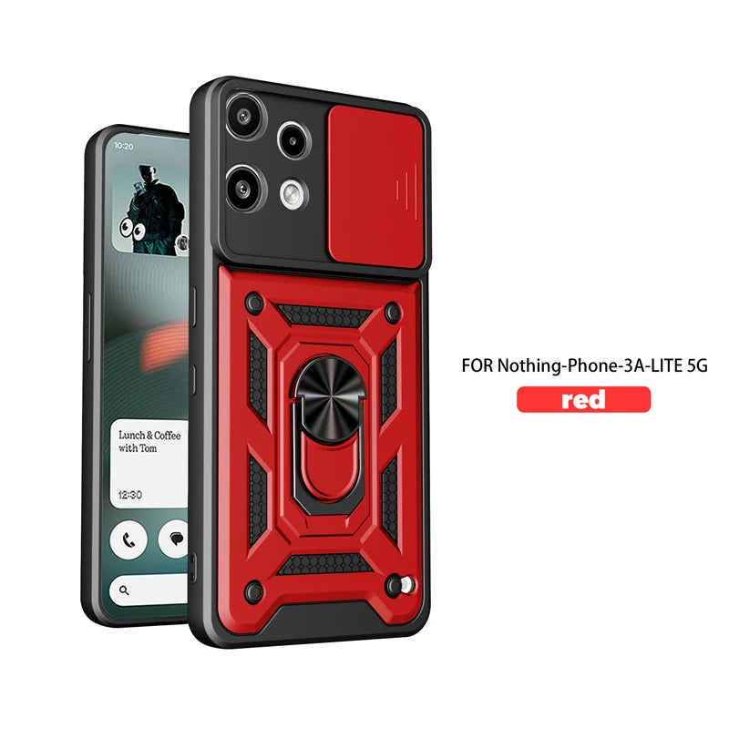 Kickstand Armor Phone Case For Nothing Phone 3a Lite Cover Lens Protection With Ring Magnetic Holder Coque Fundas