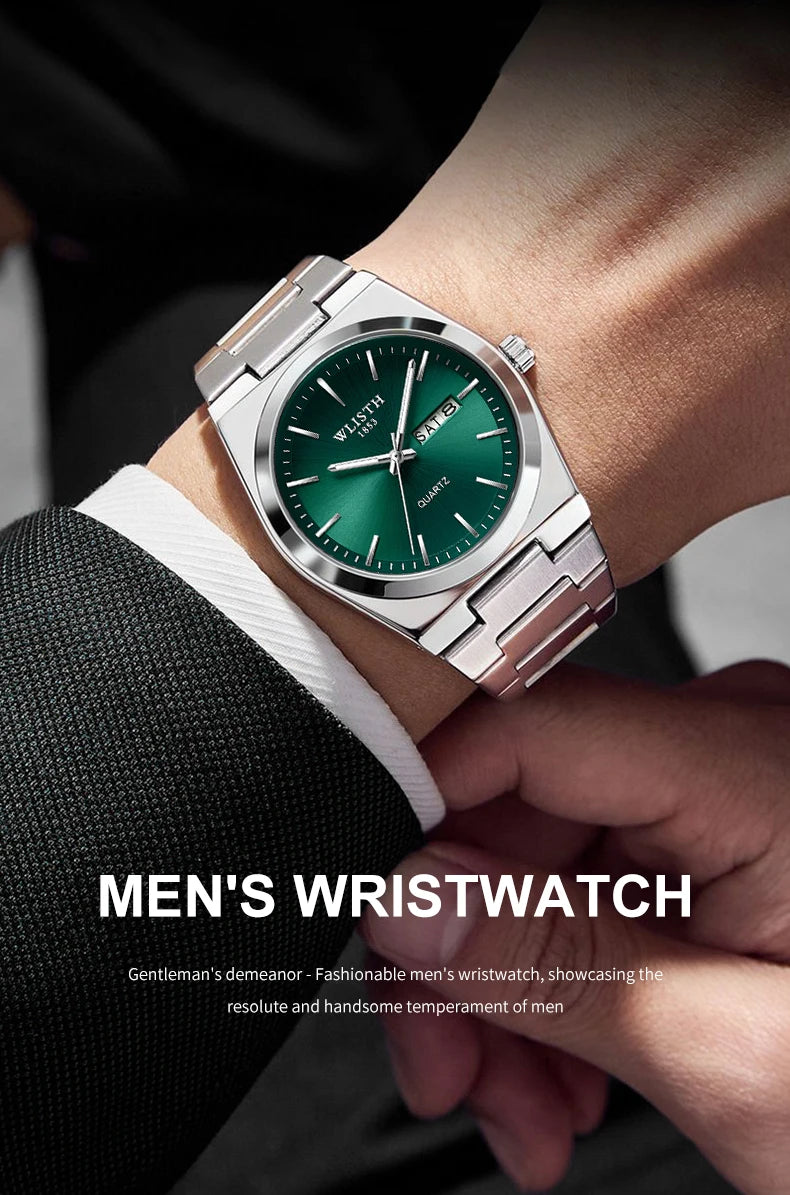 Man Watch Quartz Watch Luxury Waterproof Luminous Date Week Stainless Steel Men's Watch Male Relógios Masculino Reloj Hombre