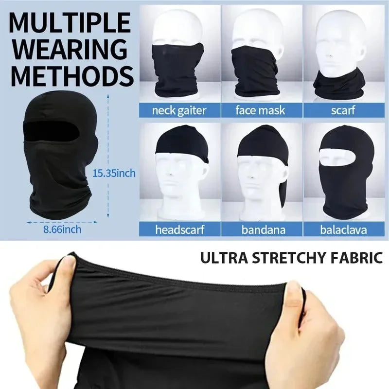 1/2pcs Ski Mask for Men Full Face Mask Balaclava Black Ski Masks Covering Neck Gaiter