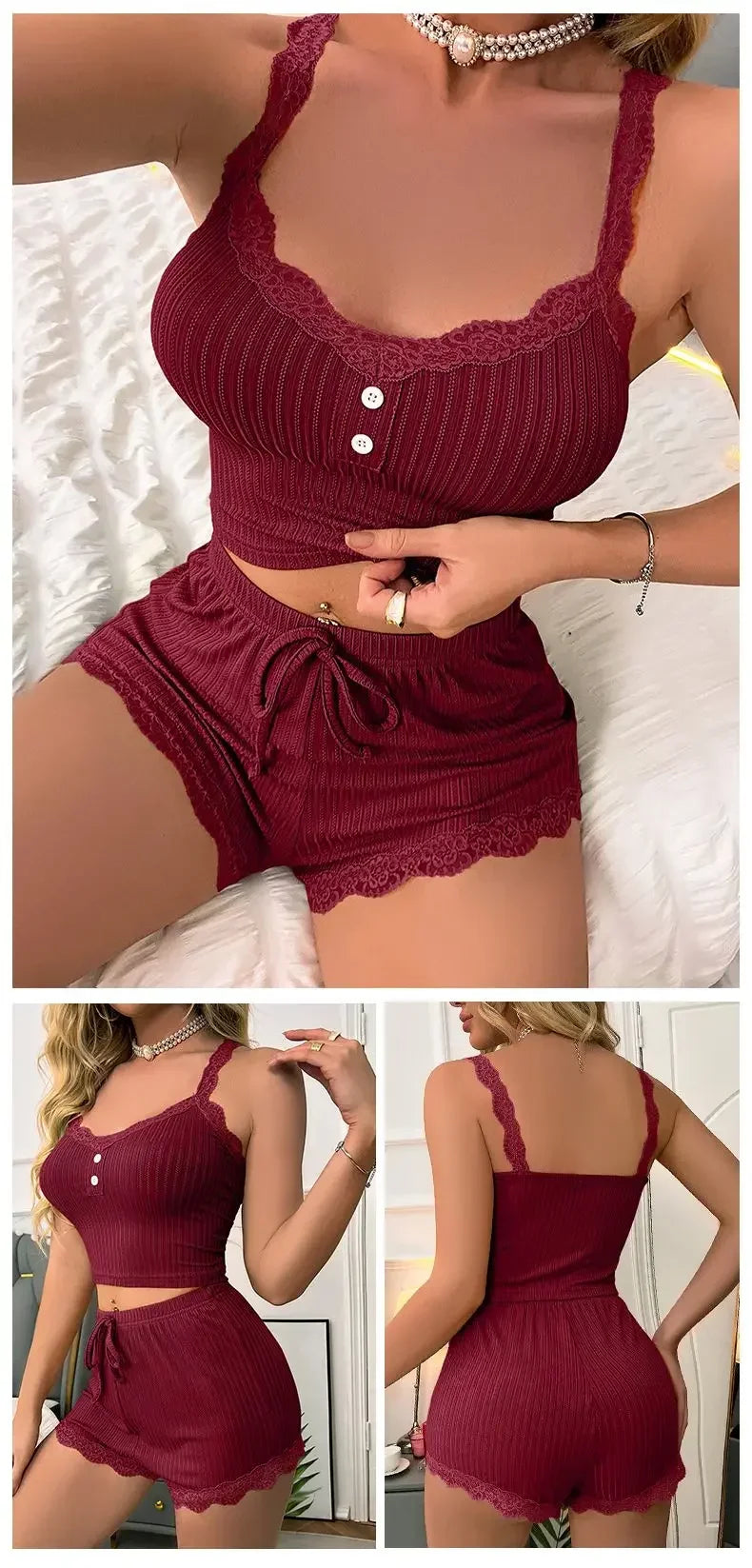 Women Pajama Sets Pijama Pajamas Woman Summer Set Sexy Women Sleepwear for Sleeping Women's Trousers Sleep Lounge Underwear