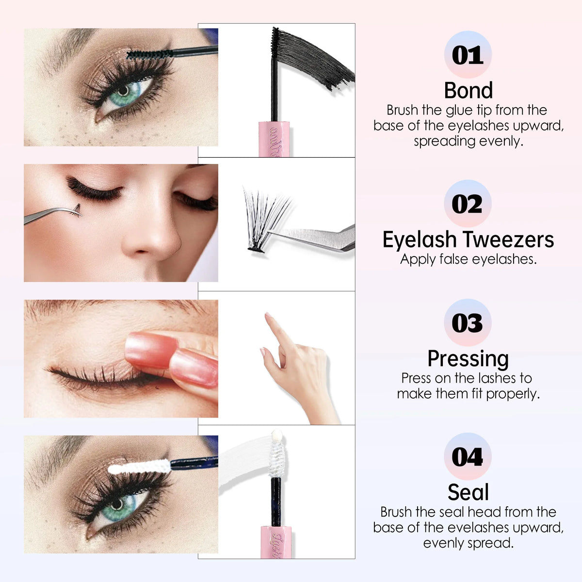 Lash Bond and Seal 8ml Individual Lashes Glue and Seal Super Strong Hold Lash Extension and Lash Glue Remover 5ml Tweezers Kit