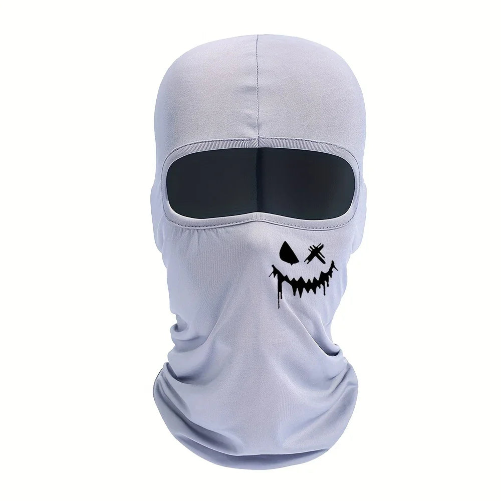 3pcs/2pcs/1pc Smiling Face Print Ski Mask Balaclava Face Mask for Men Women UV Protection Windproof Scarf for Snowboard