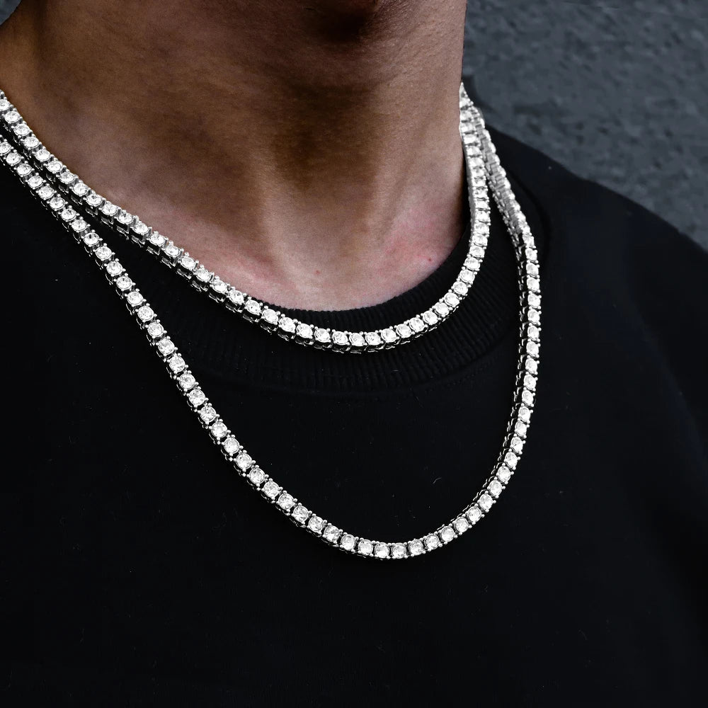 New Classical 4MM Tennis Chain Iced Out Bracelet Necklace Men Fashion Hip-Hop Jewelry Women 8/16/18/20/24/30inch Choker Gift