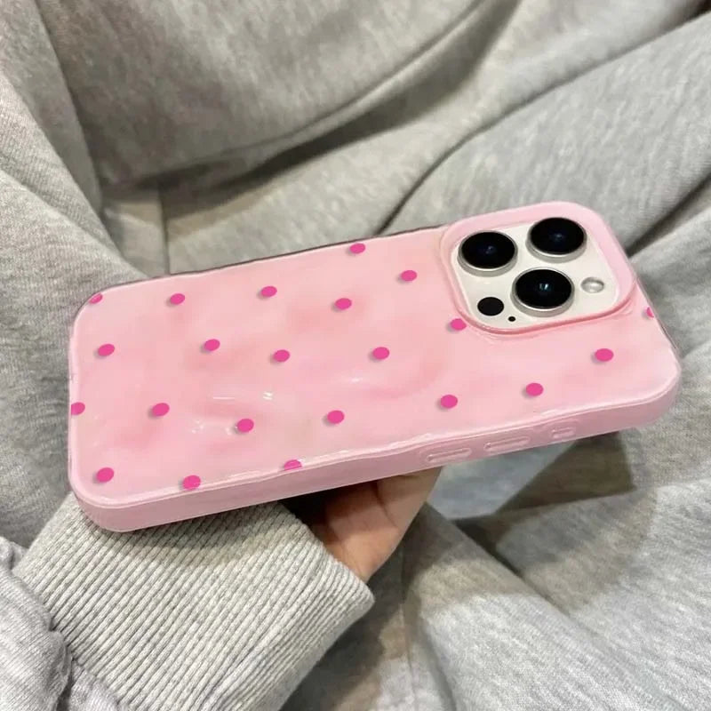 Simple Solid Color Polka Dot Phone Case for iPhone 18 Pro Max 17 16 15 Plus 14 13 12 11Air Shockproof Anti-fall Protective Cover