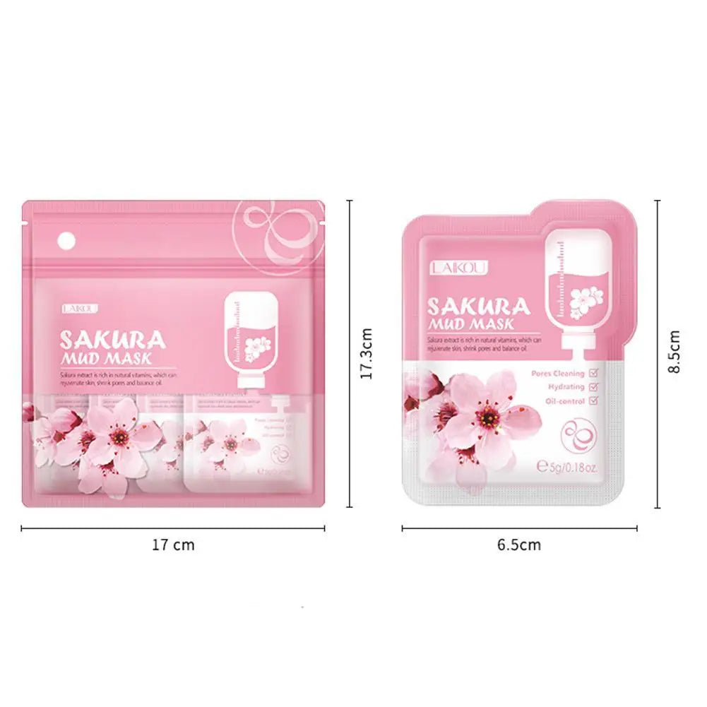Japan Sakura Mud Face Mask Deep Cleansing Remove Blackheads Oil-Control Clay Mask
