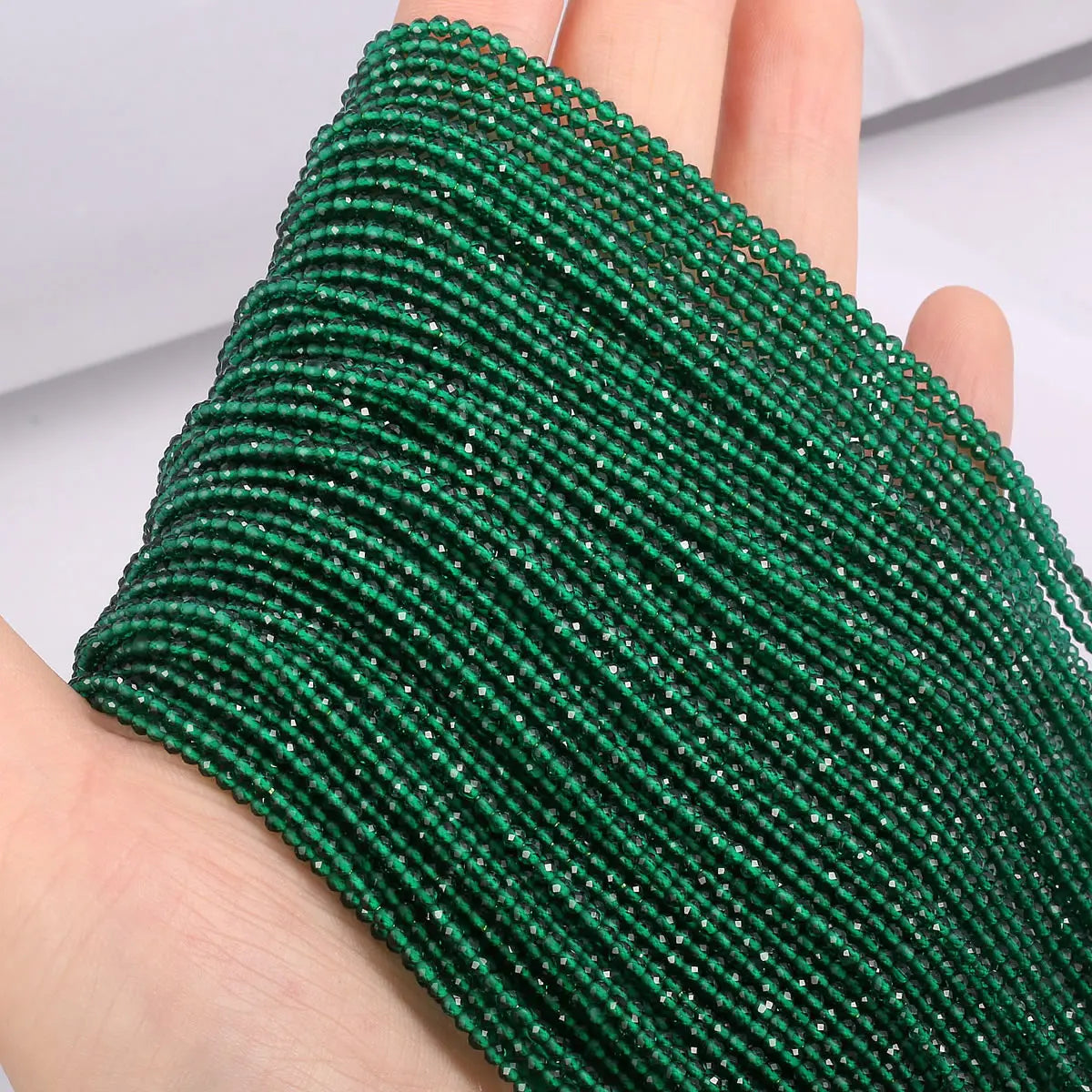 5 Strands 2mm 3mm Natural Stone Small Beads Hydro Round Faceted Crystal Spacer Glass Beads Bracelet DIY Jewelry Making Necklace
