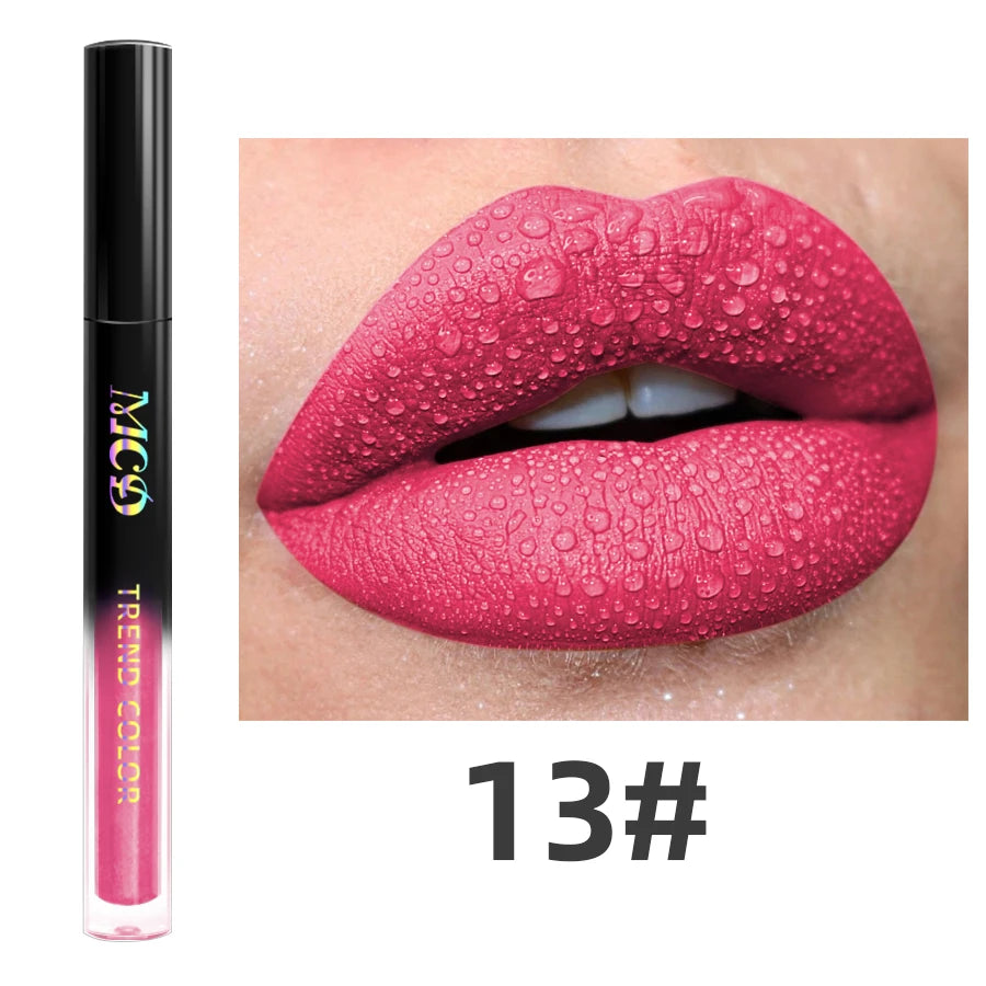 Matte Velvet Lip Gloss Waterproof Liquid Lipstick Nude Black Lips Tint Makeup Lip Glaze Cosmetics Red Lip Stain Beauty