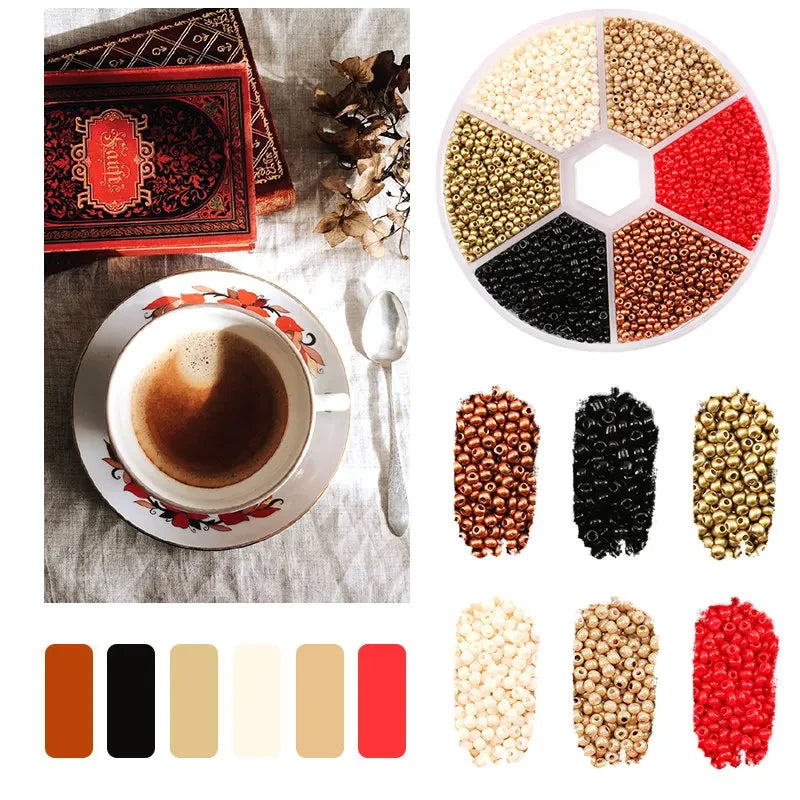 2mm Glass Seed Beads Kit Bracelet Making Kit Small Beads Assortment Colors Craft Loose Beads for Jewelry Making DIY Art Crafts