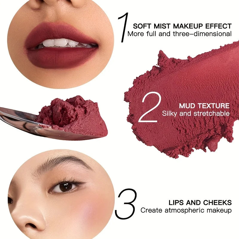 Matte Velvet Lip Gloss Waterproof Liquid Lipstick Nude Black Lips Tint Makeup Lip Glaze Cosmetics Red Lip Stain Beauty