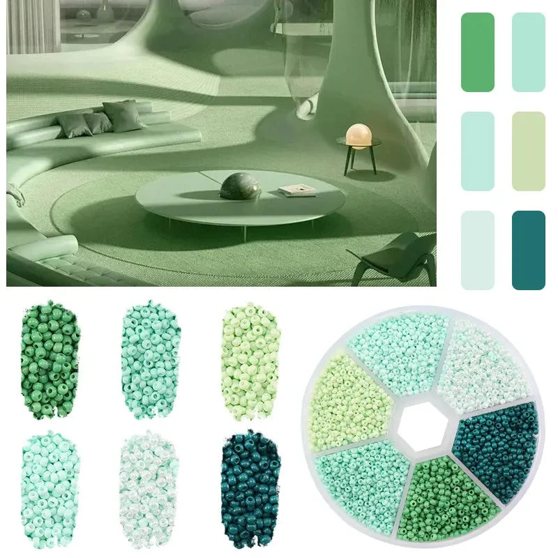 2mm Glass Seed Beads Kit Bracelet Making Kit Small Beads Assortment Colors Craft Loose Beads for Jewelry Making DIY Art Crafts