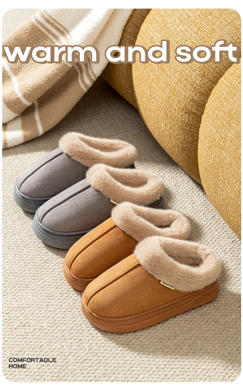 Fashion Women's Winter Slippers Indoor and Outdoor Warmth Anti-slip Comfort Thick Sole Casual Couple Home Shoes Snow Boots