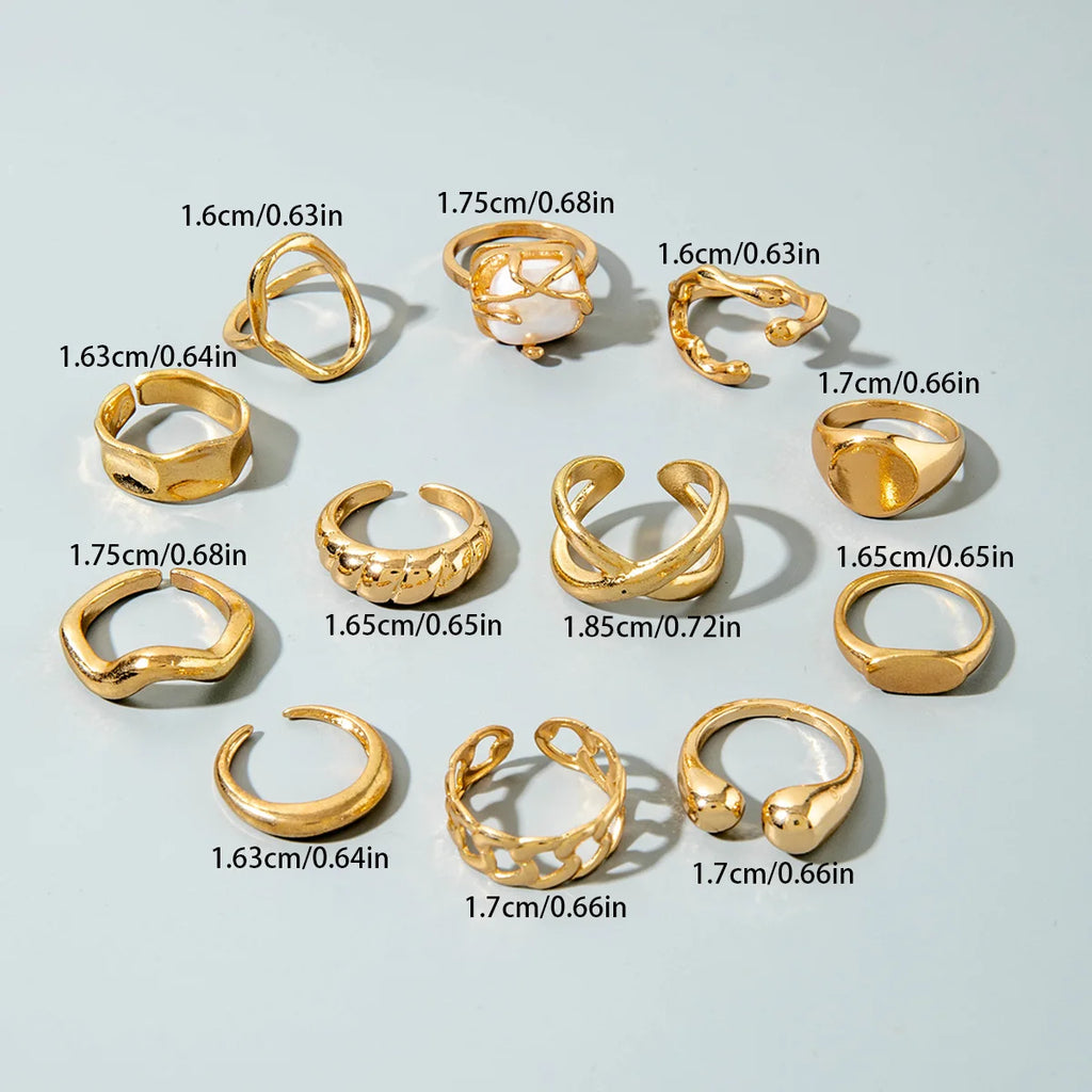Tocona Fashion Elegant Circle Geometry Opening Joint Rings Set for Women Men Trendy Alloy Heavy Metal Party Wedding Jewelry
