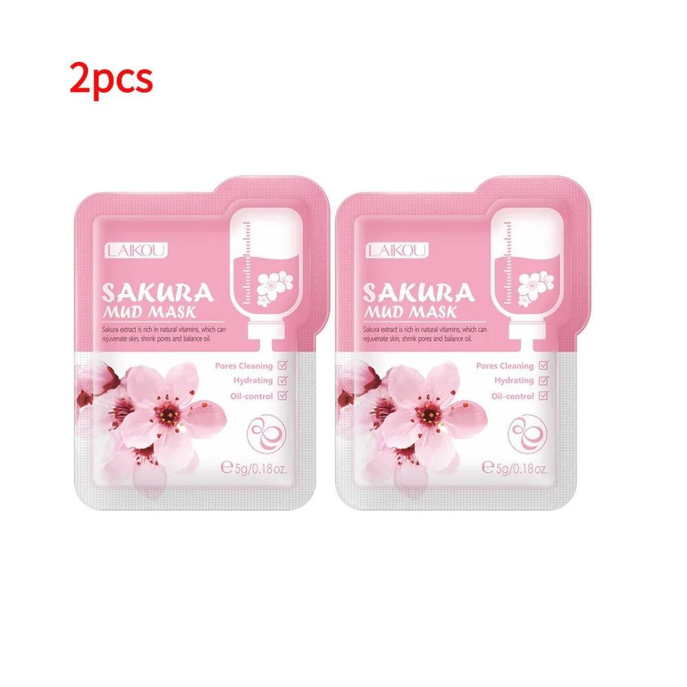 Japan Sakura Mud Face Mask Deep Cleansing Remove Blackheads Oil-Control Clay Mask