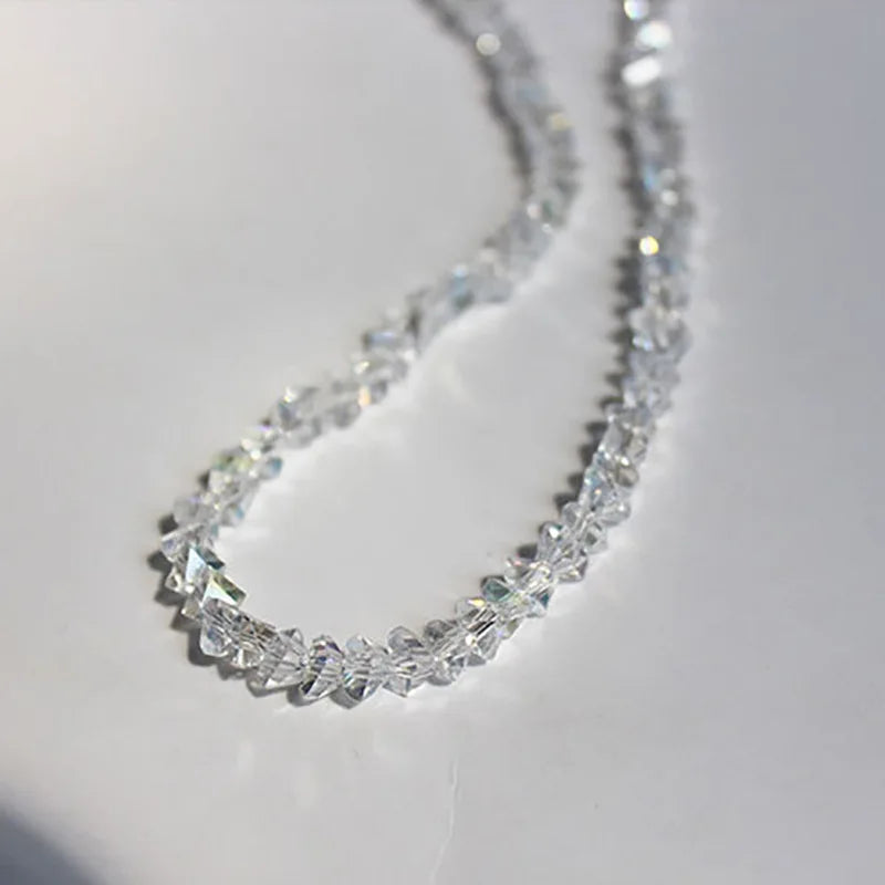 Transparent Crystal Irregular Beaded Choker Necklace for Women