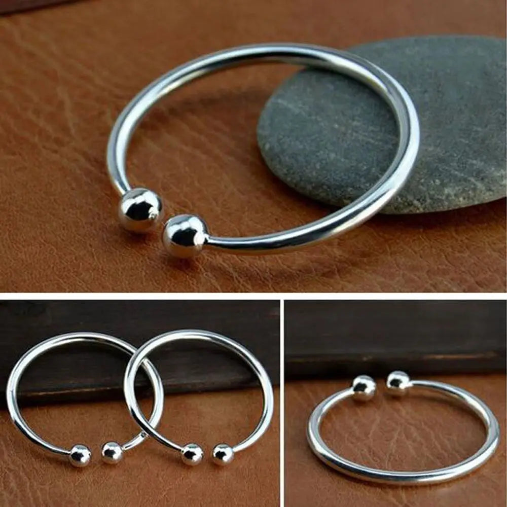 Silver Plated Bracelet Adjustable Bangles Fashion Jewelry Mens/Womens