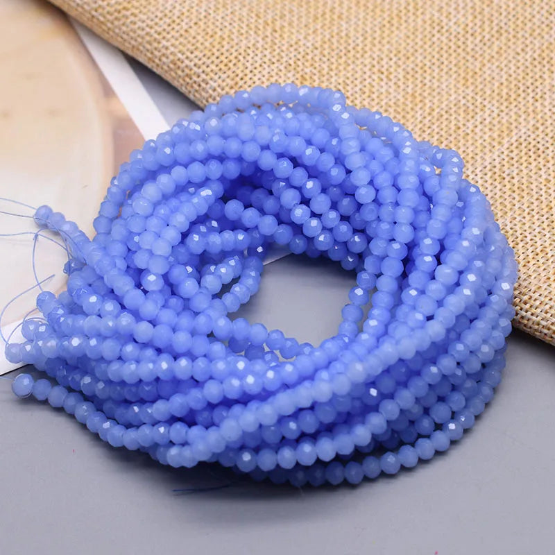1 2 3 4mm Rose Red Dyeing Rondelle Crystal Glass Beads Flat Faceted Loose Spacer Glass Beads for Jewelry Making Jewelry DIY