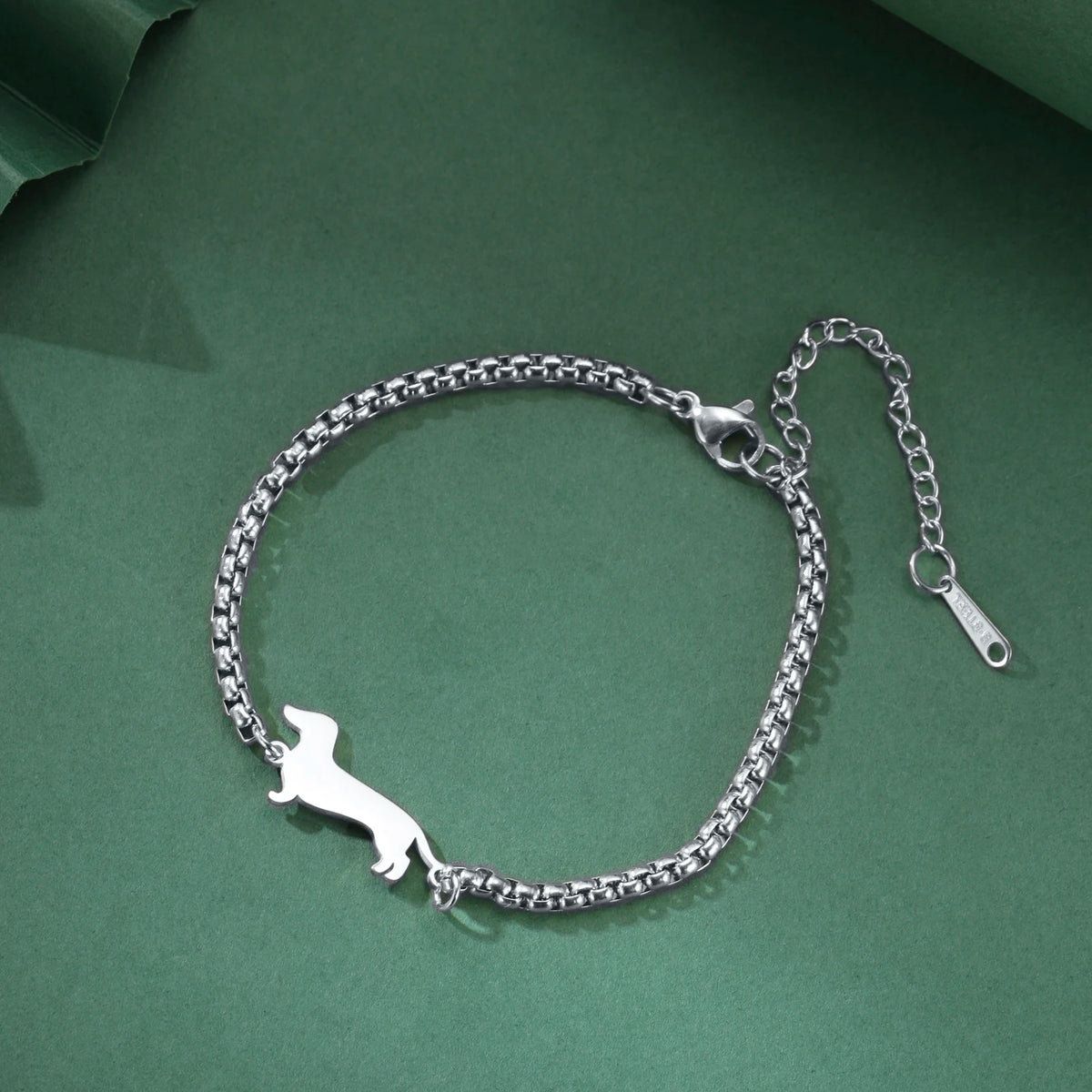 Cute Dachshund Dog Stainless Steel Bracelet for Women's Valentine's Day Commemorative Day Jewelry and Gift Wholesale