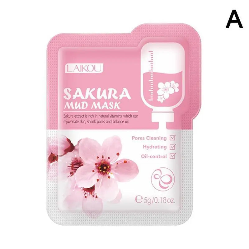 Japan Sakura Mud Face Mask Deep Cleansing Remove Blackheads Oil-Control Clay Mask