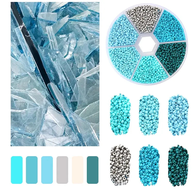 2mm Glass Seed Beads Kit Bracelet Making Kit Small Beads Assortment Colors Craft Loose Beads for Jewelry Making DIY Art Crafts