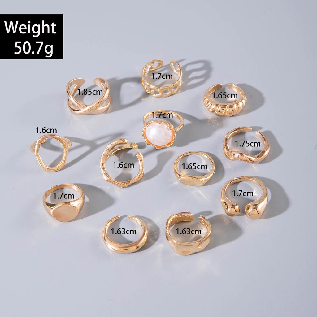 Tocona Fashion Elegant Circle Geometry Opening Joint Rings Set for Women Men Trendy Alloy Heavy Metal Party Wedding Jewelry