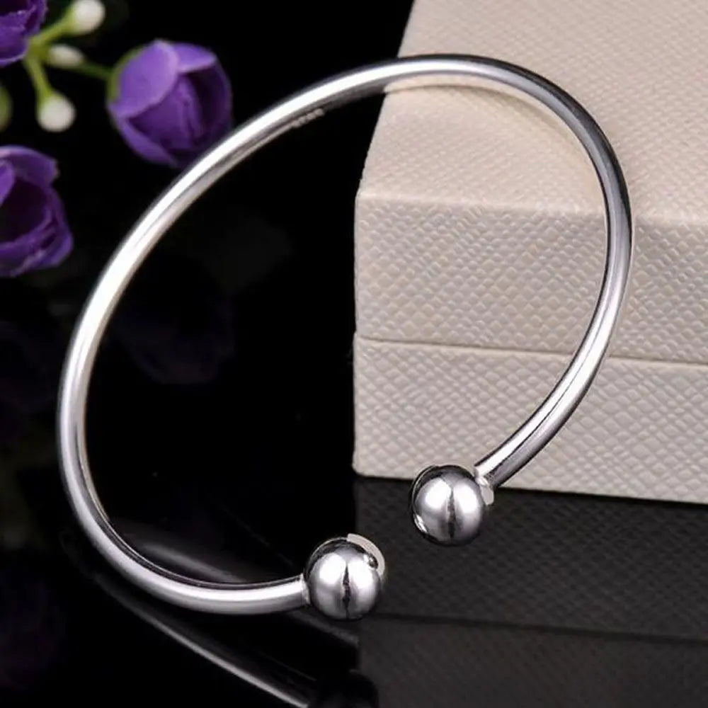Silver Plated Bracelet Adjustable Bangles Fashion Jewelry Mens/Womens