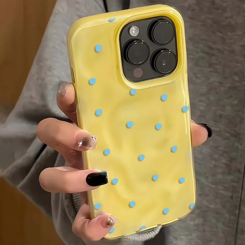 Simple Solid Color Polka Dot Phone Case for iPhone 18 Pro Max 17 16 15 Plus 14 13 12 11Air Shockproof Anti-fall Protective Cover