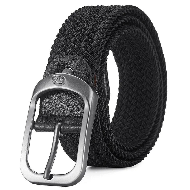 Men's Belt Casual Woven Elastic Belt Outdoor Sports Women's Belt No Need for Punching Climbing Work Belt For Men Women Fashion