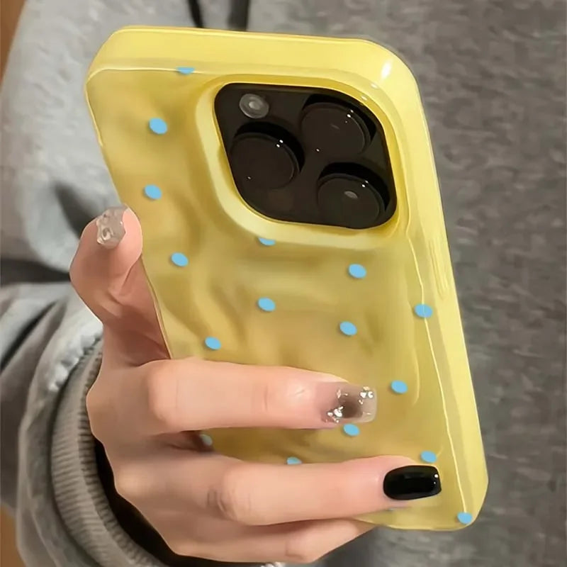 Simple Solid Color Polka Dot Phone Case for iPhone 18 Pro Max 17 16 15 Plus 14 13 12 11Air Shockproof Anti-fall Protective Cover