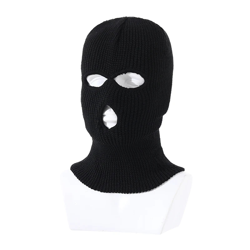 Ski Mask 3 Hole Knitted Hat Balaclava for Women Men Outdoor Cycling Beanies Halloween Party
