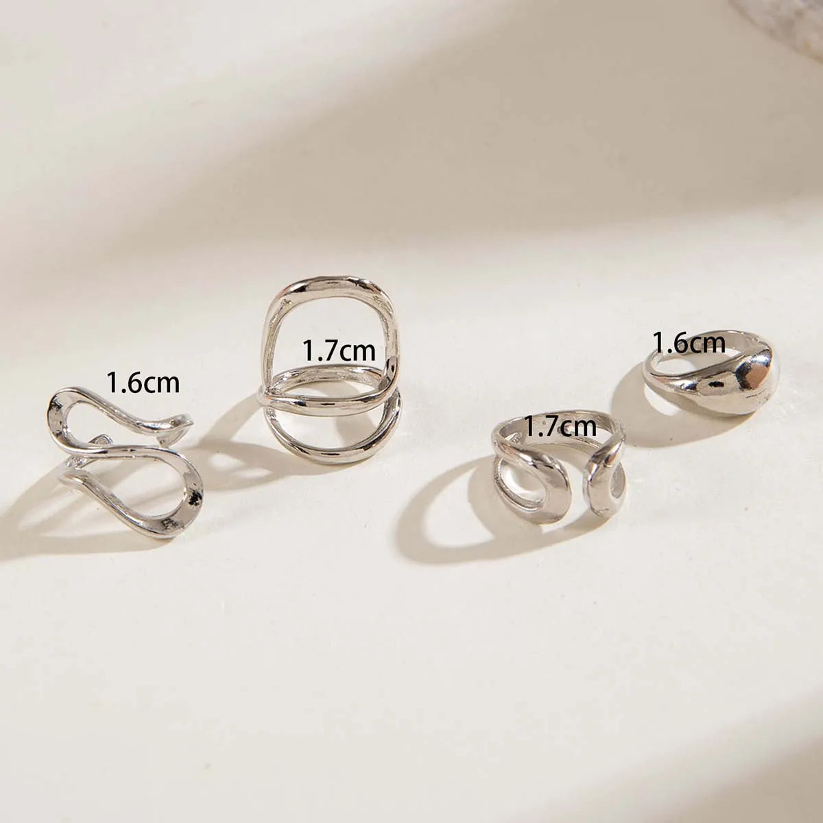 Tocona Fashion Elegant Circle Geometry Opening Joint Rings Set for Women Men Trendy Alloy Heavy Metal Party Wedding Jewelry