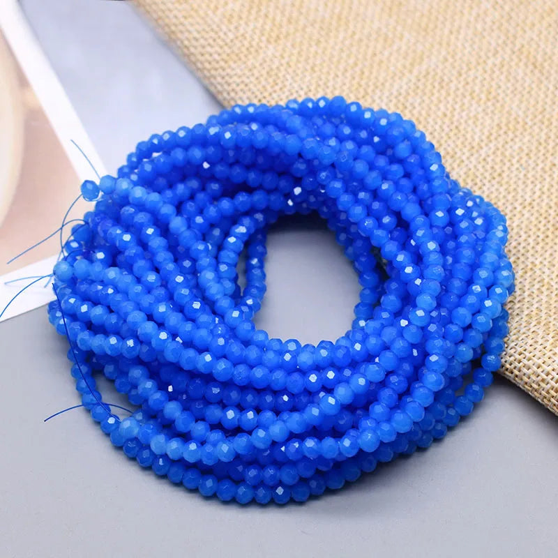 1 2 3 4mm Rose Red Dyeing Rondelle Crystal Glass Beads Flat Faceted Loose Spacer Glass Beads for Jewelry Making Jewelry DIY