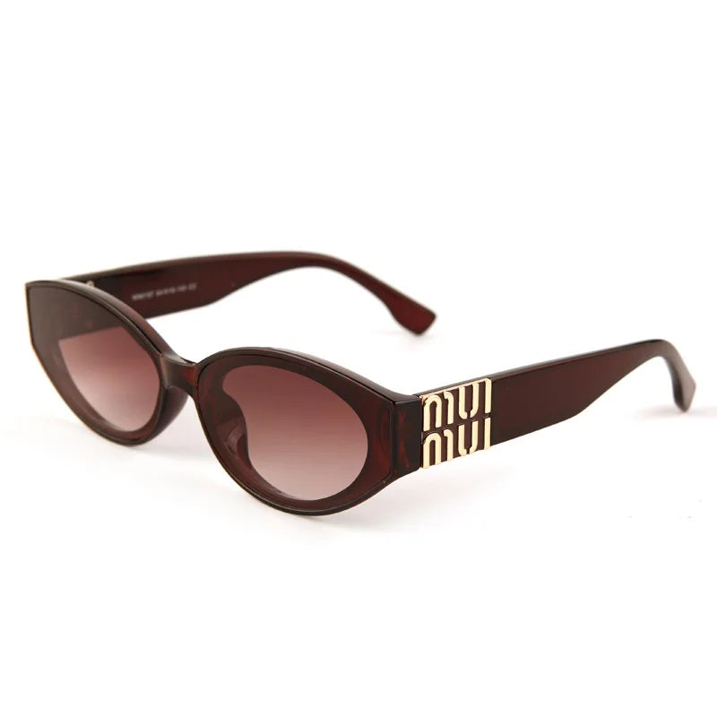Glamour Fashion Women Sunglasses Luxury Oval Designer Men Glasses Trend Classic Brand Unisex Shades UV400