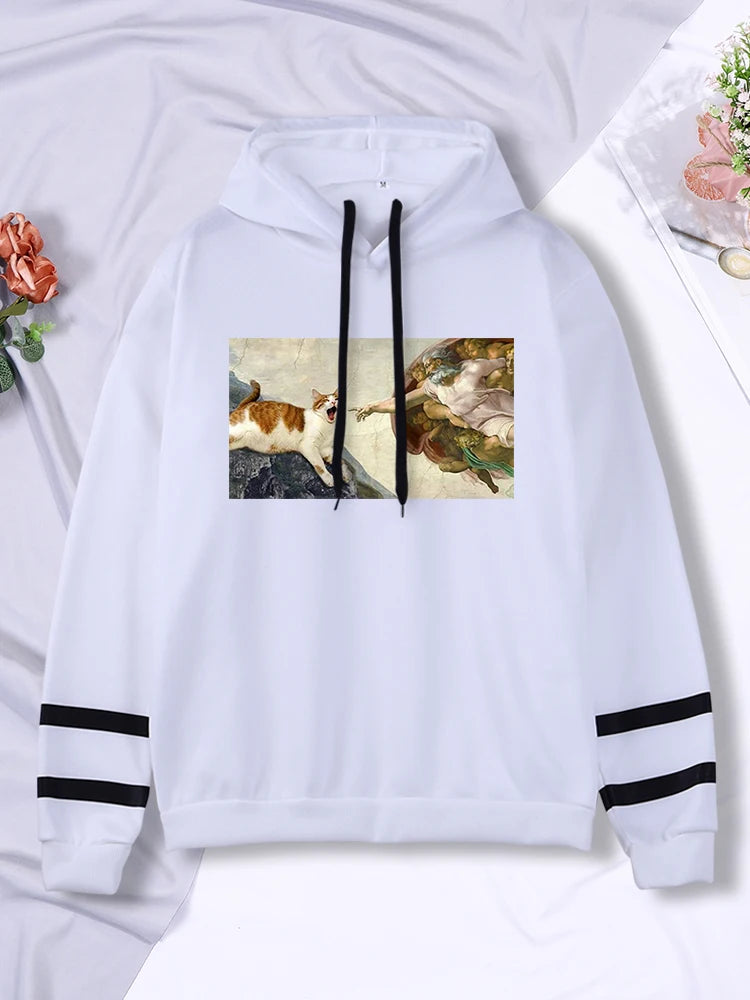 Hoodies  Cat Printing 2024 New Autumn Women'S Hoodie Long Sleeve Warm Hoody For Women Punk Harajuku Female Sweatshirt