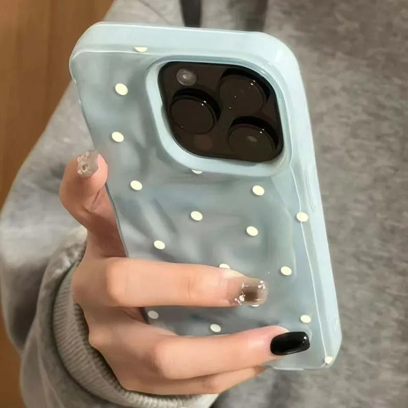 Simple Solid Color Polka Dot Phone Case for iPhone 18 Pro Max 17 16 15 Plus 14 13 12 11Air Shockproof Anti-fall Protective Cover