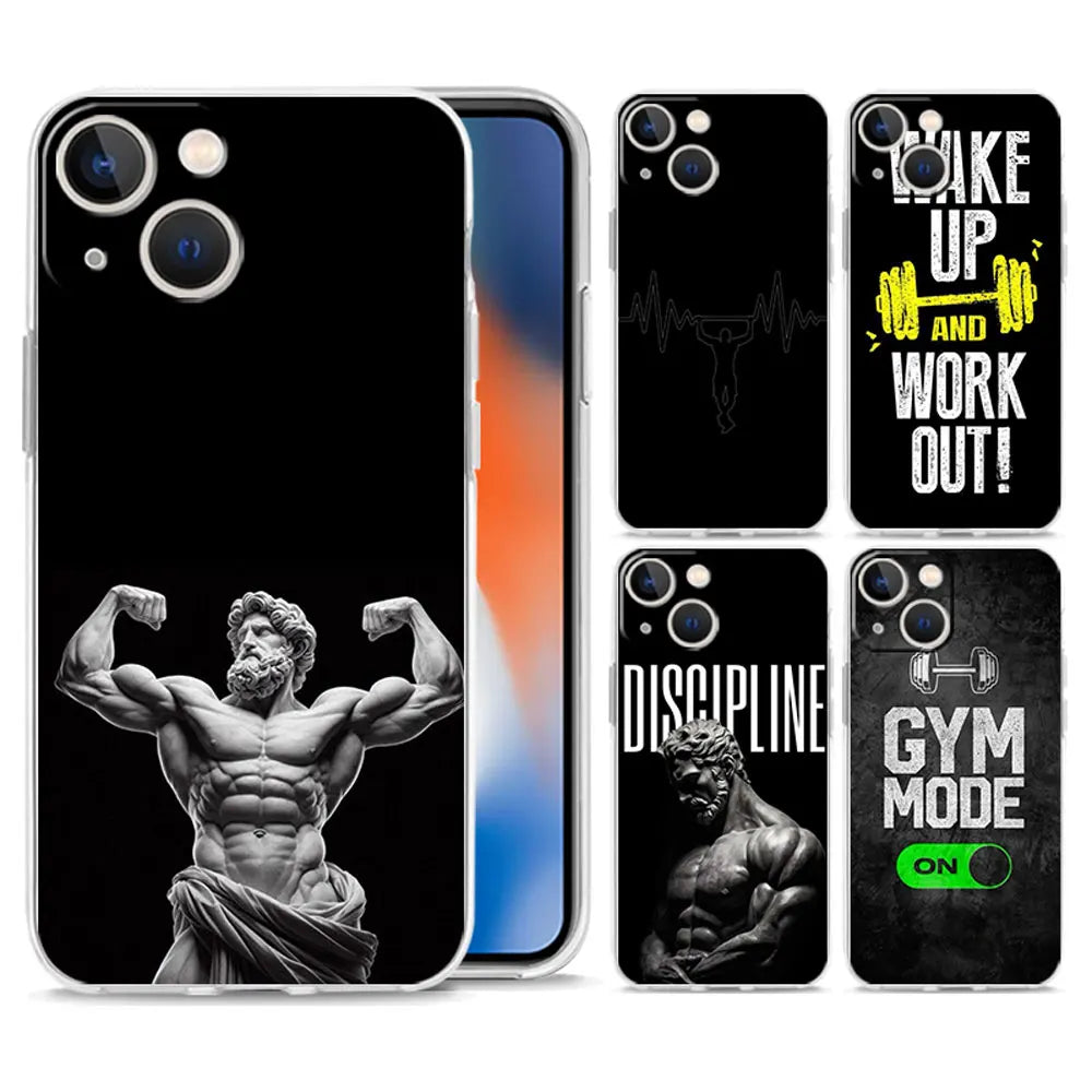 Gym Fitness Bodybuilding Phone Case For iPhone 11 Cases iPhone 15 12 13 14 16 Pro Max X XR XS 14 15 Plus 16Pro iPhone16 Cover