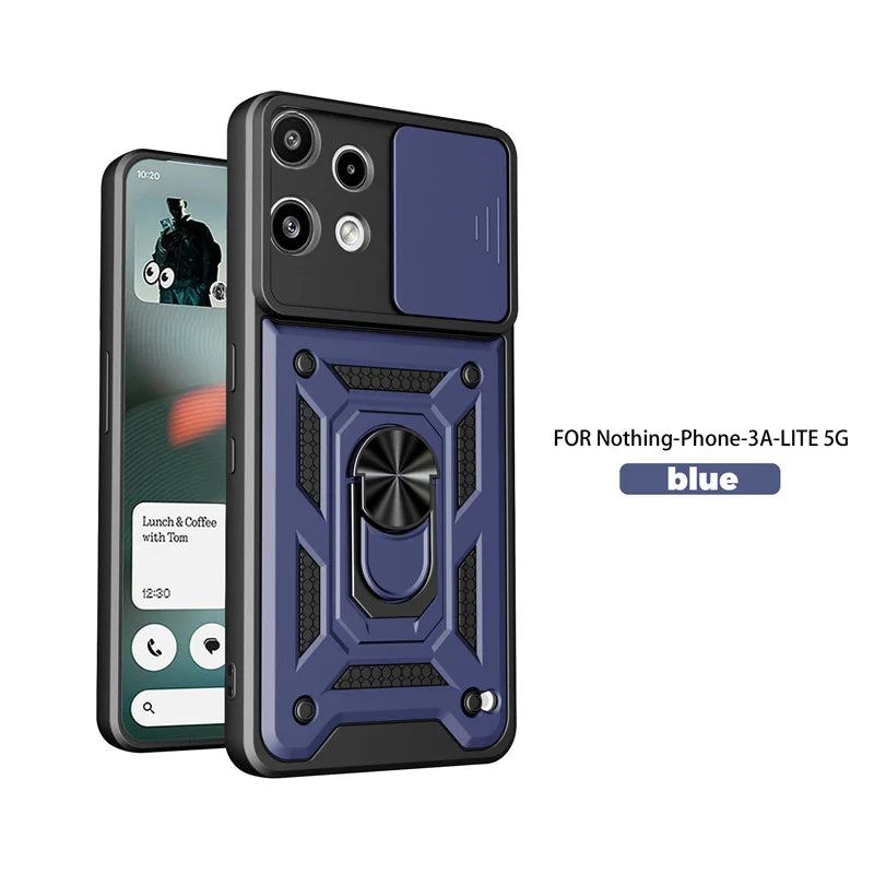 Kickstand Armor Phone Case For Nothing Phone 3a Lite Cover Lens Protection With Ring Magnetic Holder Coque Fundas