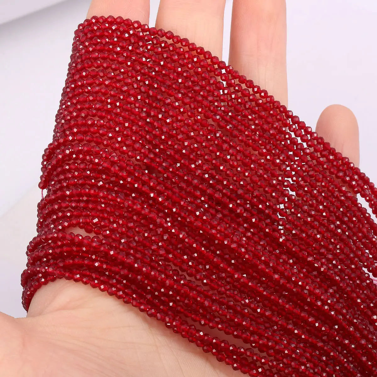 5 Strands 2mm 3mm Natural Stone Small Beads Hydro Round Faceted Crystal Spacer Glass Beads Bracelet DIY Jewelry Making Necklace