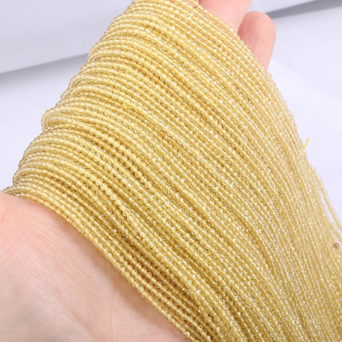 5 Strands 2mm 3mm Natural Stone Small Beads Hydro Round Faceted Crystal Spacer Glass Beads Bracelet DIY Jewelry Making Necklace