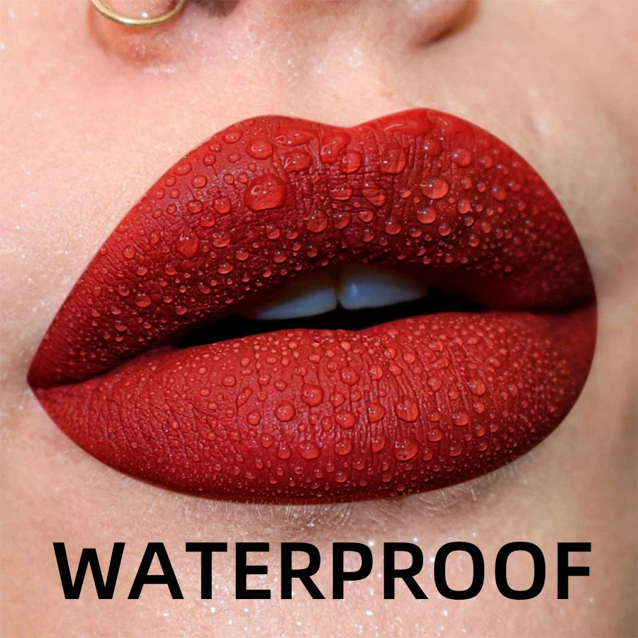 Matte Velvet Lip Gloss Waterproof Liquid Lipstick Nude Black Lips Tint Makeup Lip Glaze Cosmetics Red Lip Stain Beauty